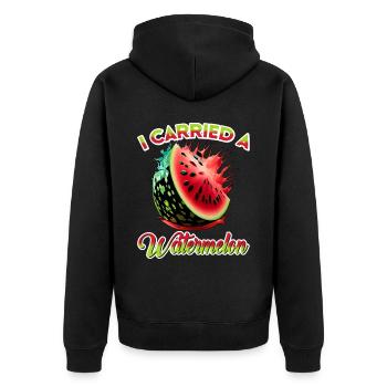 J’ai porté une pastèque 16 - Veste à capuche bio Premium Unisexe - noir - Dos - Nico (187cm)