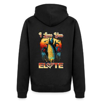 Je t’aime Elote 5 - Veste à capuche bio Premium Unisexe - noir - Dos - Nico (187cm)