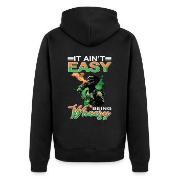 It Ain't Easy Being Wheezy 20 - Unisex Premium Organic Zip Hoodie - black - Back - Nico (187cm)