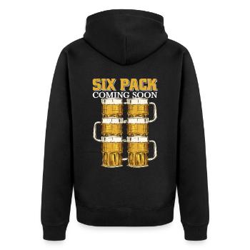 Six Pack bientôt disponible 56 - Veste à capuche bio Premium Unisexe - noir - Dos - Nico (187cm)