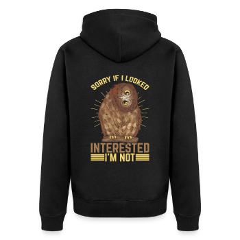 Sorry If I Looked Interested, I'm Not 24 - Unisex Premium Organic Zip Hoodie - black - Back - Nico (187cm)