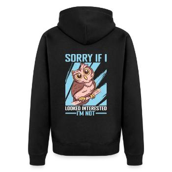 Sorry If I Looked Interested, I'm Not 25 - Unisex Premium Organic Zip Hoodie - black - Back - Nico (187cm)