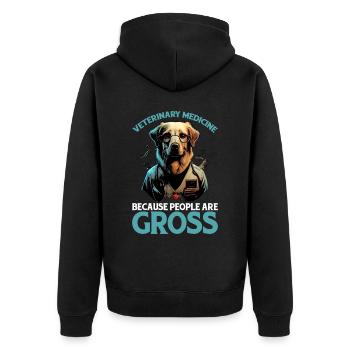 Veterinary Medicine Because People Are Gross 16 - Unisex Premium Organic Zip Hoodie - black - Back - Nico (187cm)