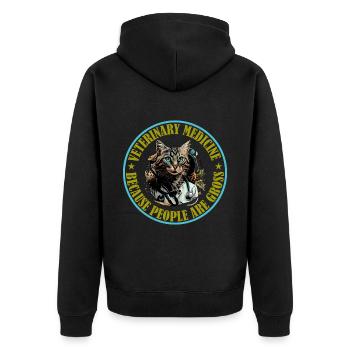 Veterinary Medicine Because People Are Gross 17 - Unisex Premium Organic Zip Hoodie - black - Back - Nico (187cm)