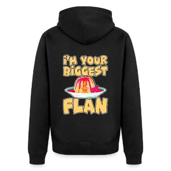 I'm Your Biggest Flan 2 - Unisex Premium Organic Zip Hoodie - black - Back - Nico (187cm)