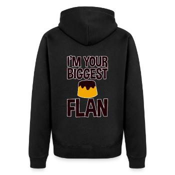 I'm Your Biggest Flan 4 - Unisex Premium Organic Zip Hoodie - black - Back - Nico (187cm)