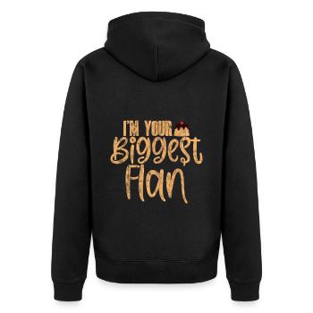 I'm Your Biggest Flan 3 - Unisex Premium Organic Zip Hoodie - black - Back - Nico (187cm)
