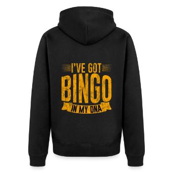 J’ai le bingo dans mon ADN 3 - Veste à capuche bio Premium Unisexe - noir - Dos - Nico (187cm)