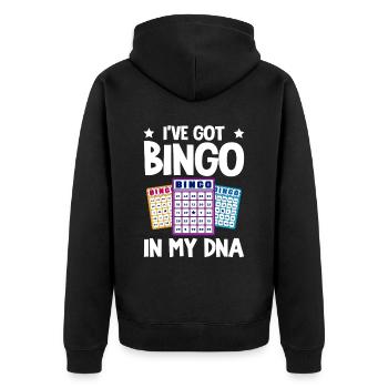 J’ai le bingo dans mon ADN 4 - Veste à capuche bio Premium Unisexe - noir - Dos - Nico (187cm)