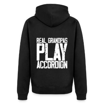 Real Grandpas Play Accordion 3 - Unisex Premium Bio Zip Hoodie - Schwarz - Hinten - Nico (187cm)