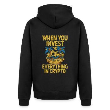 Lorsque vous investissez tout dans Crypto 3 - Veste à capuche bio Premium Unisexe - noir - Dos - Nico (187cm)