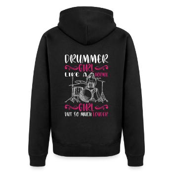 DrummerGirl Like A Normal Girl But So Much Louder2 - Veste à capuche bio Premium Unisexe - noir - Dos - Nico (187cm)