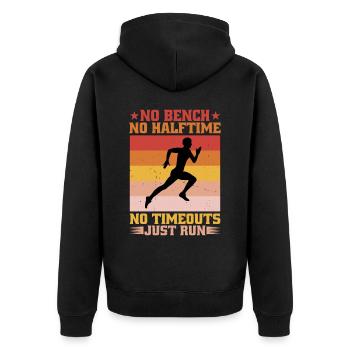Pas de banc Pas de mi-temps Pas de temps mort juste courir - Veste à capuche bio Premium Unisexe - noir - Dos - Nico (187cm)