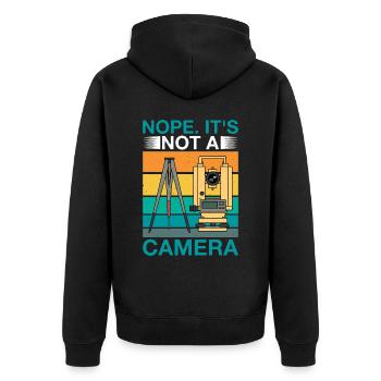 Non, ce n’est pas un appareil photo 2 - Veste à capuche bio Premium Unisexe - noir - Dos - Nico (187cm)
