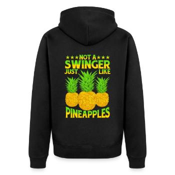 Pas un échangiste, tout comme les ananas 2 - Veste à capuche bio Premium Unisexe - noir - Dos - Nico (187cm)