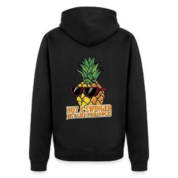 Pas un échangiste, tout comme les ananas 3 - Veste à capuche bio Premium Unisexe - noir - Dos - Nico (187cm)
