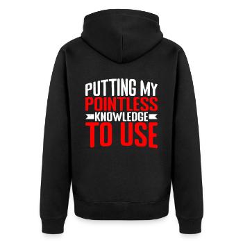 Putting My Pointless Knowledge To Use 2 - Unisex Premium Bio Zip Hoodie - Schwarz - Hinten - Nico (187cm)