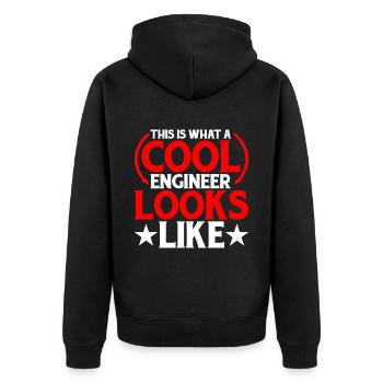 This Is What A Cool Engineer Looks Like - Unisex Premium Organic Zip Hoodie - black - Back - Nico (187cm)