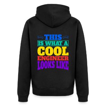 This Is What A Cool Engineer Looks Like 2 - Unisex Premium Organic Zip Hoodie - black - Back - Nico (187cm)