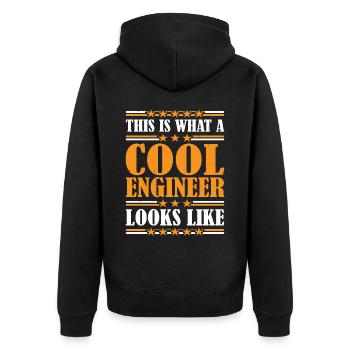 This Is What A Cool Engineer Looks Like 3 - Unisex Premium Organic Zip Hoodie - black - Back - Nico (187cm)