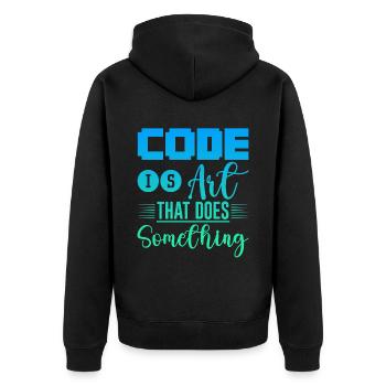 Le code est un art qui fait quelque chose 4 - Veste à capuche bio Premium Unisexe - noir - Dos - Nico (187cm)