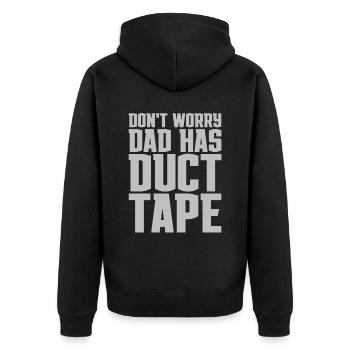 Don't Worry Dad Has Duct Tape - Unisex Premium Organic Zip Hoodie - black - Back - Nico (187cm)