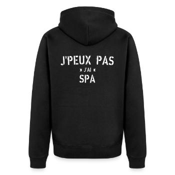 j'peux pas j'ai spa - Veste à capuche bio Premium Unisexe - noir - Dos - Nico (187cm)