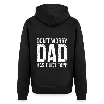 Ne t’inquiète pas, papa a du ruban adhésif 3 - Veste à capuche bio Premium Unisexe - noir - Dos - Nico (187cm)