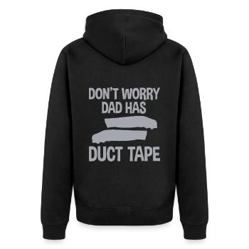 Don't Worry Dad Has Duct Tape 4 - Unisex Premium Organic Zip Hoodie - black - Back - Nico (187cm)