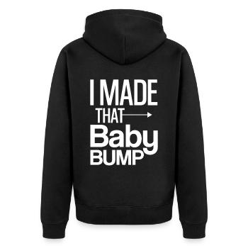 J’ai fait ce baby bump 4 - Veste à capuche bio Premium Unisexe - noir - Dos - Nico (187cm)