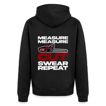 Mesure Mesure Coupe Jurer Répéter 2 - Veste à capuche bio Premium Unisexe - noir - Dos - Nico (187cm)