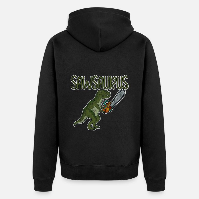 Sawsaurus 3 - Unisex Premium Organic Zip Hoodie - black
