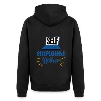 Self Employed Mother 4 - Unisex Premium Organic Zip Hoodie - black - Back - Nico (187cm)