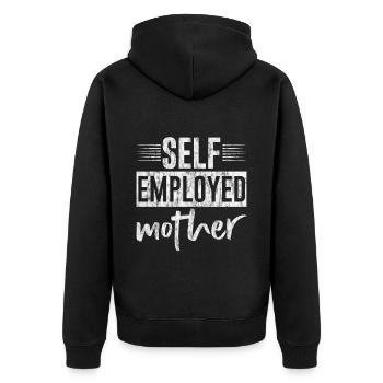 Self Employed Mother 3 - Unisex Premium Organic Zip Hoodie - black - Back - Nico (187cm)