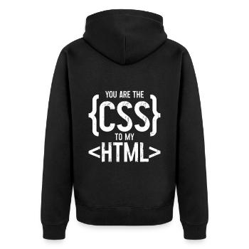 Vous êtes le CSS de mon HTML 3 - Veste à capuche bio Premium Unisexe - noir - Dos - Nico (187cm)