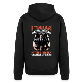 If It Takes 3 Years To Get There 16 - Unisex Premium Organic Zip Hoodie - black - Back - Nico (187cm)