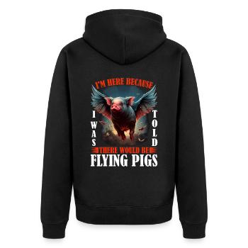 On m’a dit qu’il y aurait des cochons volants 2257 - Veste à capuche bio Premium Unisexe - noir - Dos - Nico (187cm)