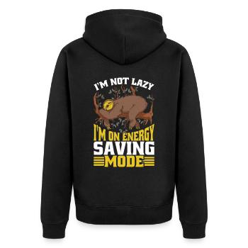 Je ne suis pas paresseux Je suis en mode d’économie d’énergie 5 - Veste à capuche bio Premium Unisexe - noir - Dos - Nico (187cm)