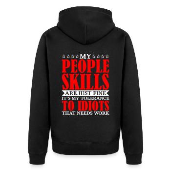 C’est ma tolérance aux idiots qui a besoin de travail 10 - Veste à capuche bio Premium Unisexe - noir - Dos - Nico (187cm)