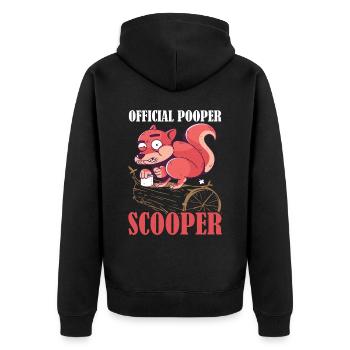 Pooper Scooper officiel 35 - Veste à capuche bio Premium Unisexe - noir - Dos - Nico (187cm)