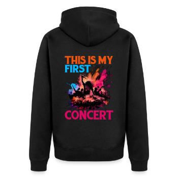 This Is My First Concert 57 - Unisex Premium Organic Zip Hoodie - black - Back - Nico (187cm)
