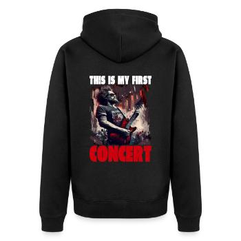 This Is My First Concert 58 - Unisex Premium Organic Zip Hoodie - black - Back - Nico (187cm)