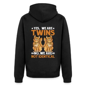 Yes, We Are Twins, No, We Are Not Identical 14 - Unisex Premium Organic Zip Hoodie - black - Back - Nico (187cm)
