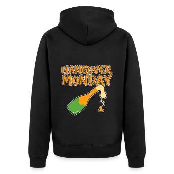 Hangover Monday 2 - Unisex Premium Organic Zip Hoodie - black - Back - Nico (187cm)