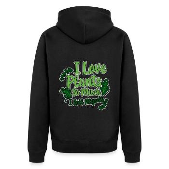 I Love Plants So Much I Soil Myself 4 - Unisex Premium Organic Zip Hoodie - black - Back - Nico (187cm)