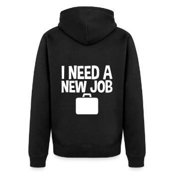 J’ai besoin d’un nouvel emploi 4 - Veste à capuche bio Premium Unisexe - noir - Dos - Nico (187cm)