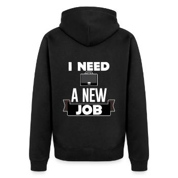 J’ai besoin d’un nouvel emploi 2 - Veste à capuche bio Premium Unisexe - noir - Dos - Nico (187cm)