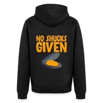 No Shucks Given 2 - Unisex Premium Organic Zip Hoodie - black - Back - Nico (187cm)