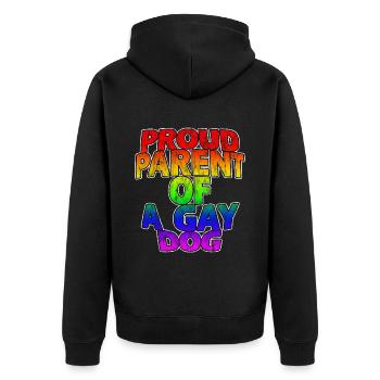 Proud Parent Of A Gay Dog 3 - Unisex Premium Bio Zip Hoodie - Schwarz - Hinten - Nico (187cm)