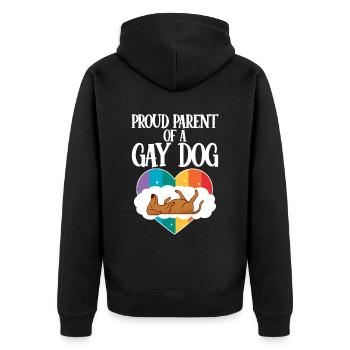 Proud Parent Of A Gay Dog 4 - Unisex Premium Bio Zip Hoodie - Schwarz - Hinten - Nico (187cm)